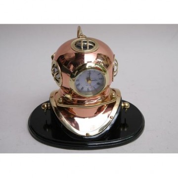 Dive helmet replica with clock